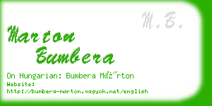 marton bumbera business card